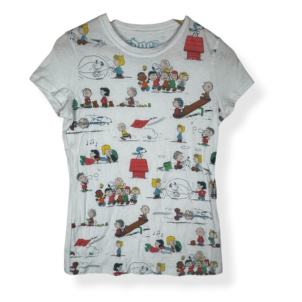 Doe Mighty Fine Peanuts T Shirt Womens Size XL Snoopy Y2K Kidcore Made in USA